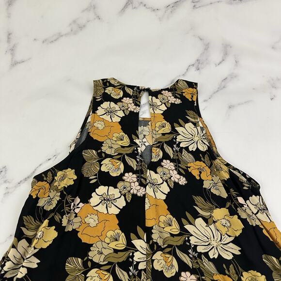 Natural Life Womens Maxi Dress Size Xs S Black Yellow Floral Pockets Boho Shift - Picture 9 of 11